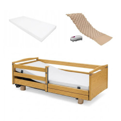 Łóżko rehabilitacyjne elektryczne Stiegelmeyer Elvido Brevo z materacem piankowym i przeciwodleżynowym