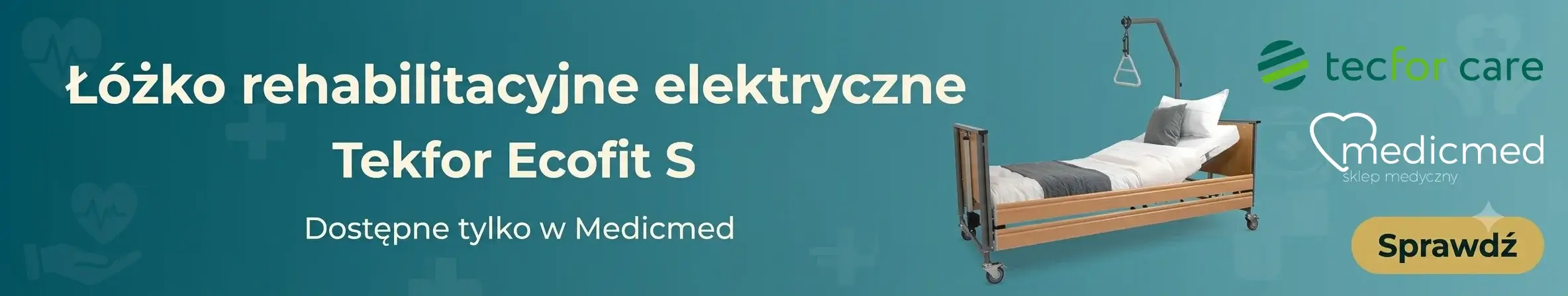Łóżko rehabilitacyjne elektryczne Tekfor Care Ecofit S, dostępne tylko w Medicmed!